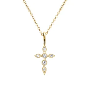 Sterling Silver Link Chain Necklace Gold Moissanite Plated