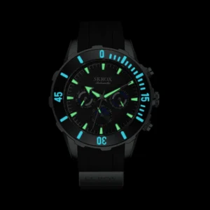 Free Shipping 1 Pcs Perfect Men Gifts Free Shipping No Taxes Mechanical Alloy Silicone Band Analog Dial Men’s Automatic Watch