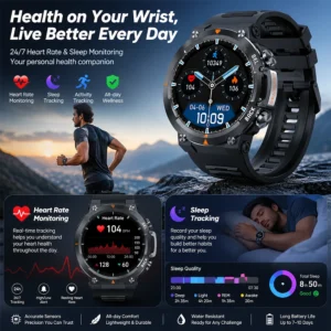 SENBONO MAX18 Men’s Smart Watch 1.43-inch HD Display Multiple Sports Modes Sleep Monitoring Call Answering Waterproof Smartwatch