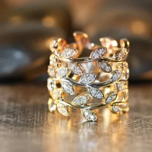 Vintage Copper Vine Leaf Branch Ring