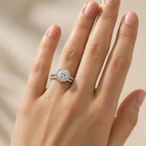 Classic Engagement Style Ring Set Design Finger Rings for Women