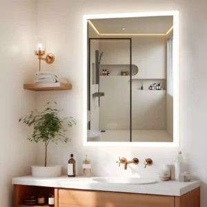 Frameless LED Bathroom Mirror with Smart Controls