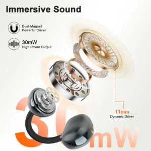 Original JUOVI TWS Open Ear Clip on Earbuds Bluetooth 6.0 Wireless Headphones IP54 Waterproof Sports Earphones Ready to Ship