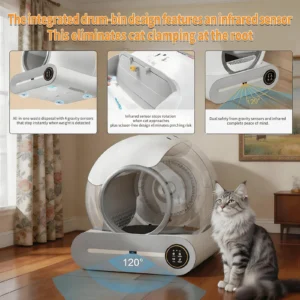 US Stock 65L Self Cleaning Cat Litter Box, Extra Large Automatic with APP Control, 3 Filters & 60 Bags for Multi Cats