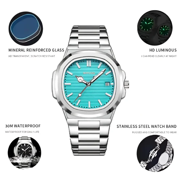 Mstianq Men's Quartz Watch Alloy Case