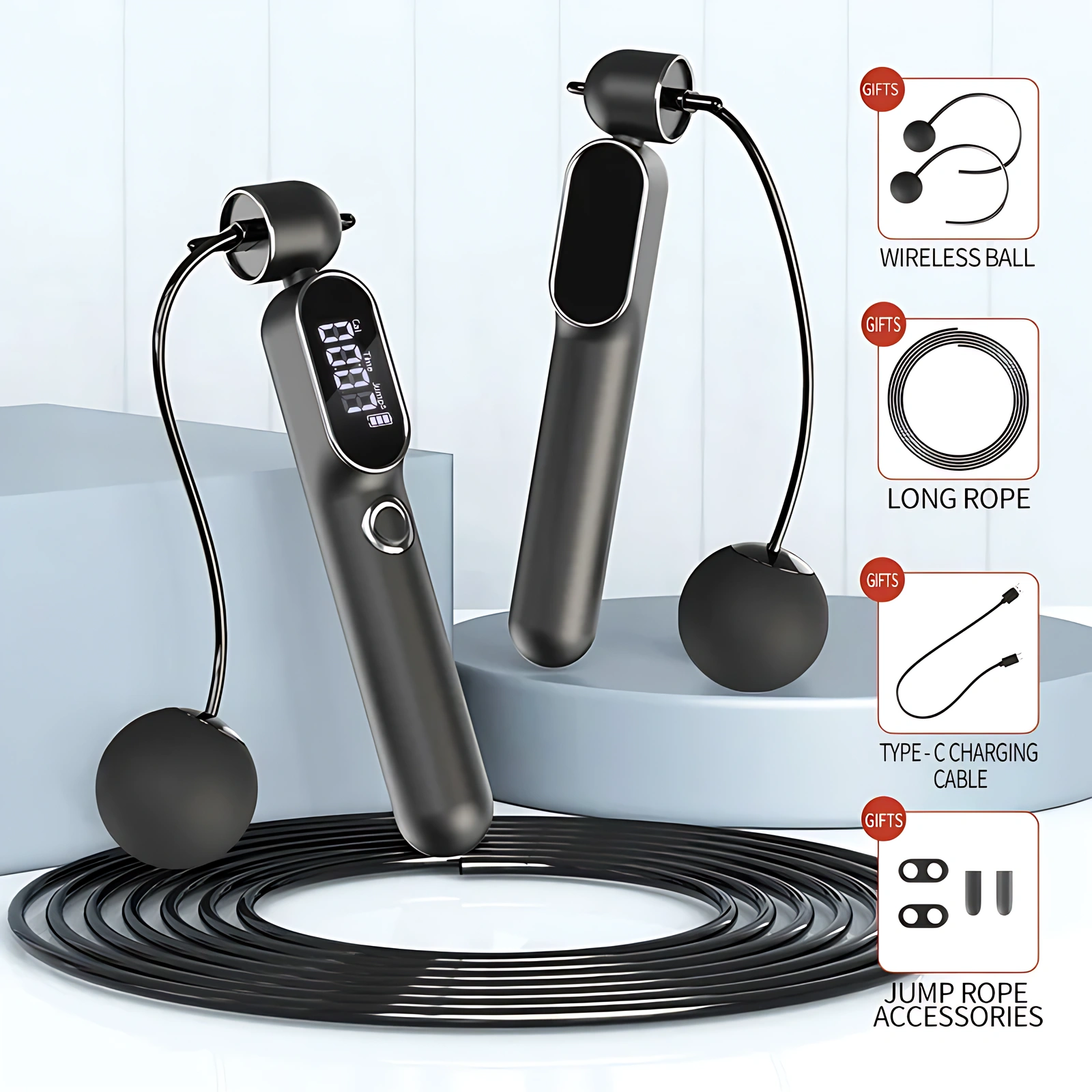 Cordless Jump Rope with Digital Counter