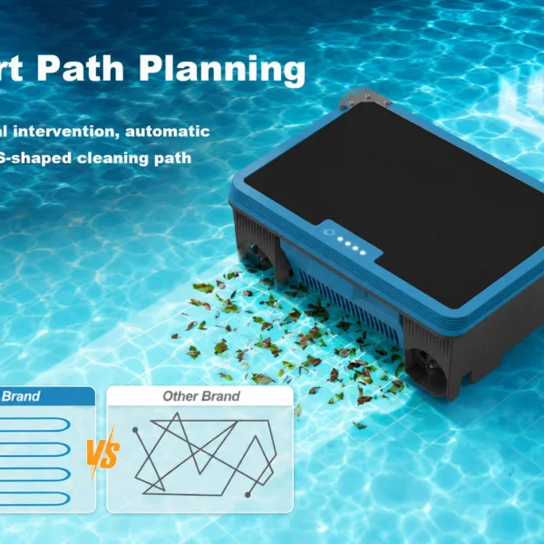 Transtar U.S Local 10W Solar Pool Leaf Skimmer Robot with IPX8 Waterproof, Dual Charging, APP Control for Villa & Garden Pools