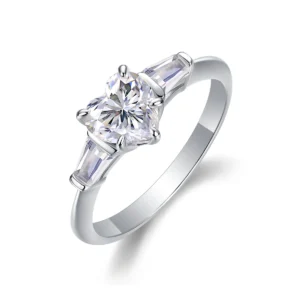 Three-Stone S925 Silver Moissanite Wedding Ring