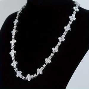 Dropshipping Luxurious Fine Jewelry Cross Sparkling CZ Diamond Necklace Men’s 10mm Diamond Iced Out Cross Star Link Tennis Chain