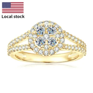 Sparkling Round Cubic Zirconia Engagement Ring for Women