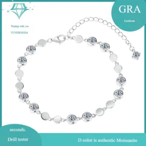 Sterling Silver Moissanite Sparkling 925 Bracelet