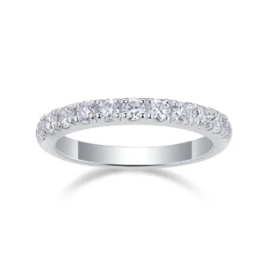 Half Circle Prong Moissanite Stack Ring