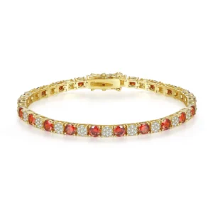 Gold Plated Chain Bracelet Women's 14k CZ Zirconia Zircon
