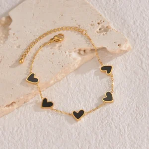 Stainless Steel Dripping Heart Bracelet Multi-Color Fashionable Chain & Link Jewelry for Valentine’s Day Love Gift